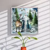 Santa Claus And Elk-11CT Stamped Cross Stitch 50*50cm/19.69*19.69in