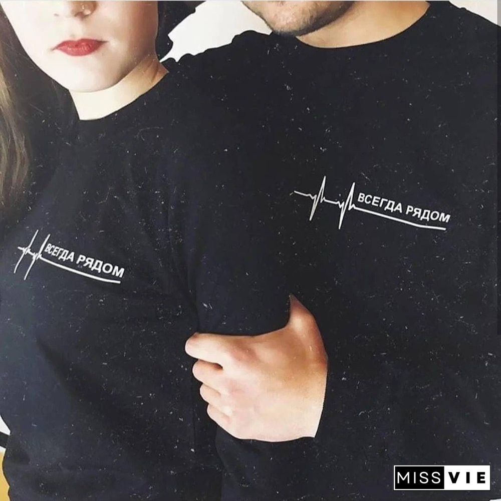 Fashion Russian Style Sweatshirts Always Close Russian Inscriptions Harajuku Autumn Couple Hoodies Men Women Sweatshirt Tops