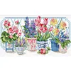 Flower Pot-14CT Stamped Cross Stitch Egyptian Cotton 47*28cm/18.5*11.02in
