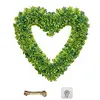 Heart Shaped Wreath Simulation Artificial Green Leaves Wreath for Front Door