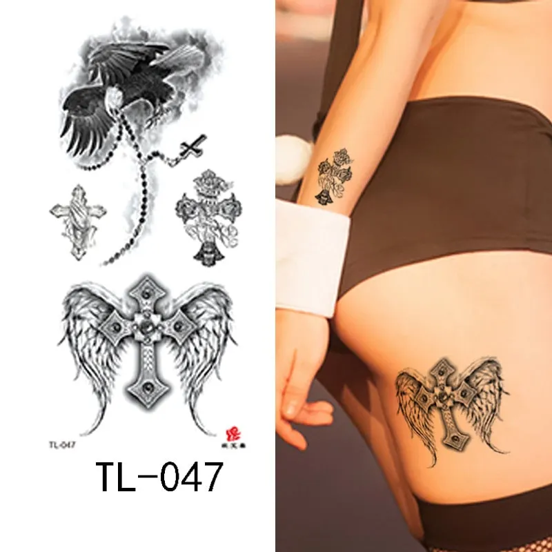 Flower arm waterproof tattoo stickers half arm painted animal durable waterproof European and American temporary tattoo stickers