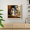 Cats And Flowers On Windowsill- 18CT Stamped Cross Stitch 30*30cm/11.81*11.81in