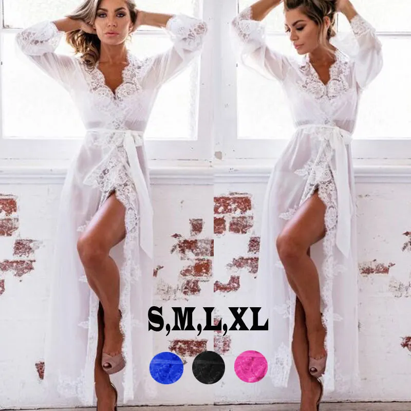 Churchf Explosion Lingerie Hot Four-Color Field Long-Sleeved Lace Dress Sexy Underwear