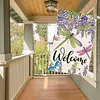 DIY Diamong Painting Double Sided Drills Garden Flags Outdoor Decor Holiday Garden Decorations Kit(Welcome Dragonfly)