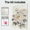 White Flowers DIY Pearl Painting Kit with Frame 30x40cm Pearl Gem Paintings Picture Arts Craft for Adults Beginners Gift Home Wall Decor