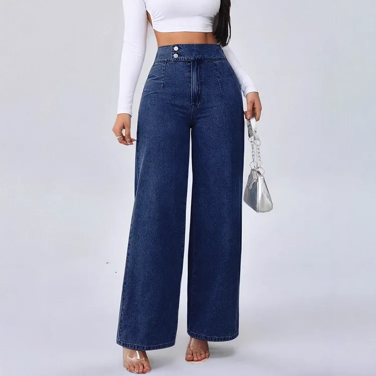 Straight Leg Loose Fit High Waist Jeans - Buy 2 and get free shipping!