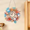 Diamond Painting Acrylic Seashell Starfish 5D Diamond Painting Wreath Clock