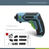 Professional grade 4-in-1 electric screwdriver with 4 directions of rotation, torque, cutting, angle and eccentric attachments and extensive accessories, 400 W 1.5 Ah Li-ion drill bit set