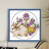 >SALE<Embroidery Eco-cotton Thread 11CT Printed Easter Bunny Cross Stitch Kit 41x39cm