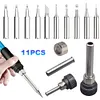 11 Pcs Soldering Iron Tips 900M Lead-Free Solder Iron Tip with Welding Sleeve