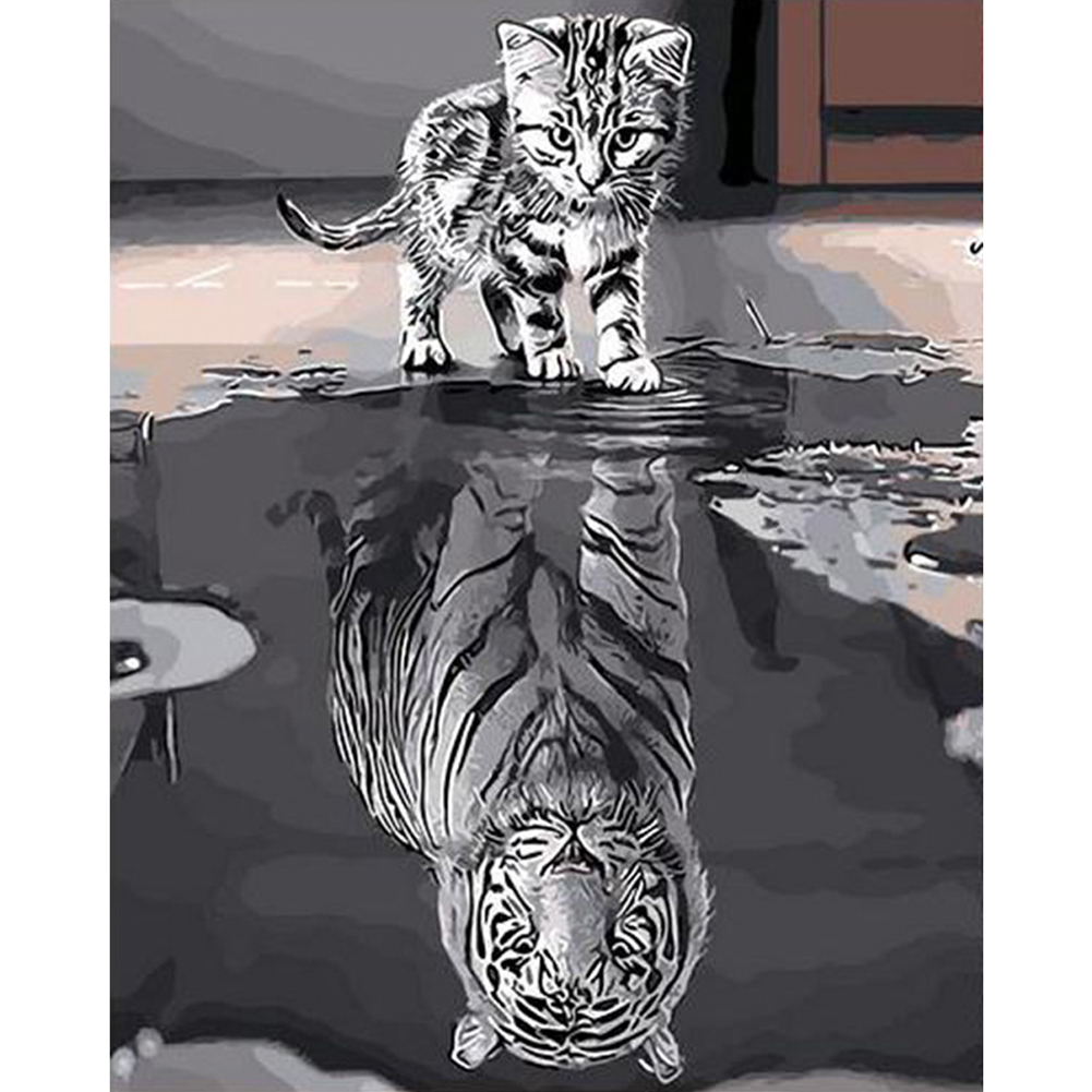 Tiger And Cat-Paint by Numbers-30*40cm/40*50cm