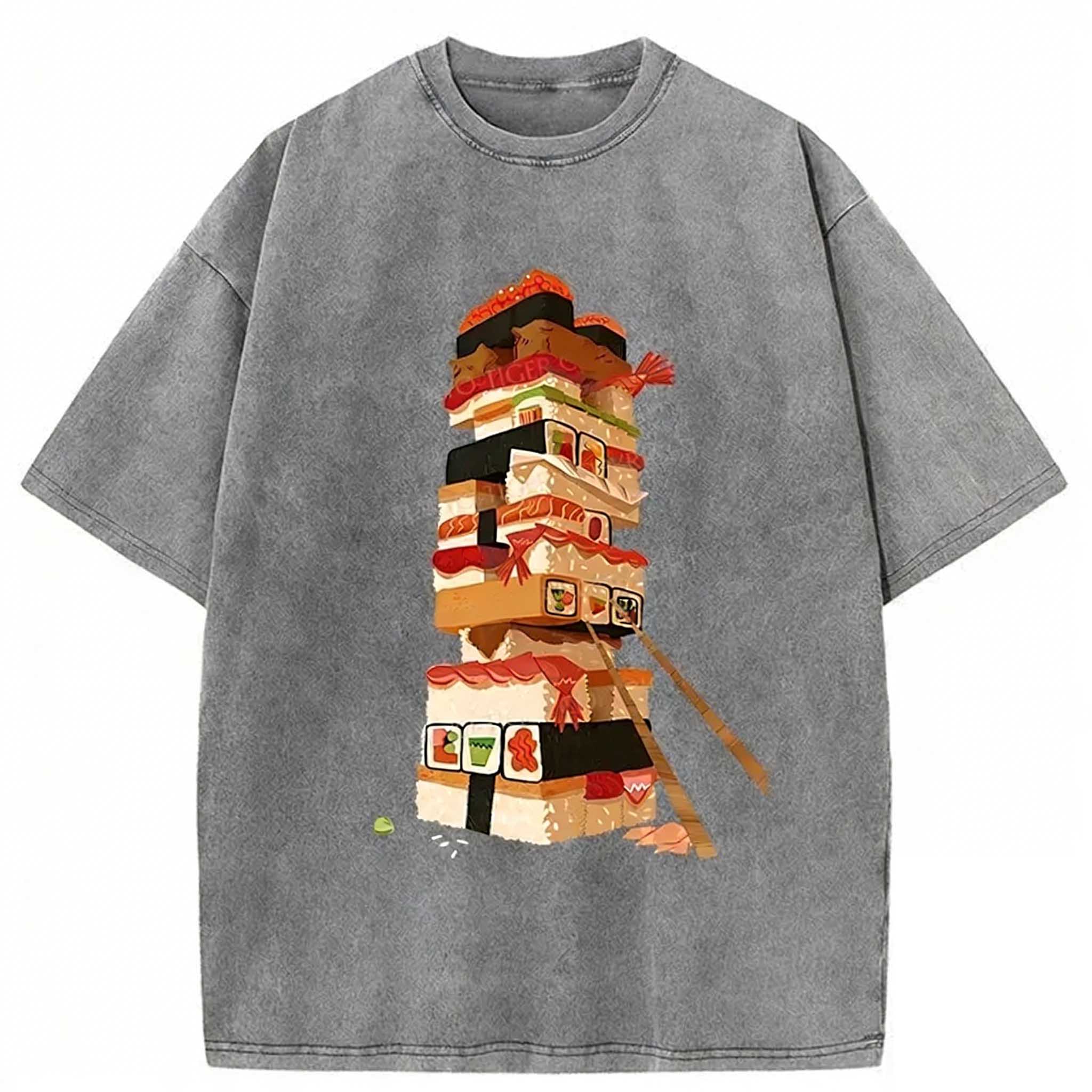Sushi Game Washed T-shirt elevenforest