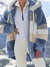 Limited Time Discount-Women's Plush Striped Hooded Winter Coat