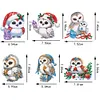 (US Local)6pcs Xmas Owl  DIY Diamond Painting Art Pendant Wall Door Decoration