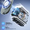 Portable Waist Fan Rechargeable Hands-Free Hanging Neck Fan 100 Speeds 13000RPM with Light for Travel Camping Outdoor Jobsite Sports Golf