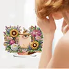 DIY Diamonds Painting Special Shaped Crystal Drill Crafts Mirror Desk Ornament Decor Kit(Flower)
