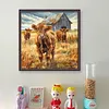 Highland Cattle-Full Embroidery 2 Strands 14CT Stamped Cross Stitch-40*40CM