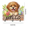 (US Local)Wooden Special Shape Hello Dog 3 Hooks Diamond Painting Hook Rail Kit