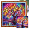 (Multi-Style) Colorful Flowers Tree-11CT Stamped Cross Stitch 45*45cm