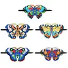 5pcs DIY Handmade Creative Mandala Pattern Wooden + PU Leather Daily Wear Hair Accessories Hair Clips Diamond Painting Artwork Kits