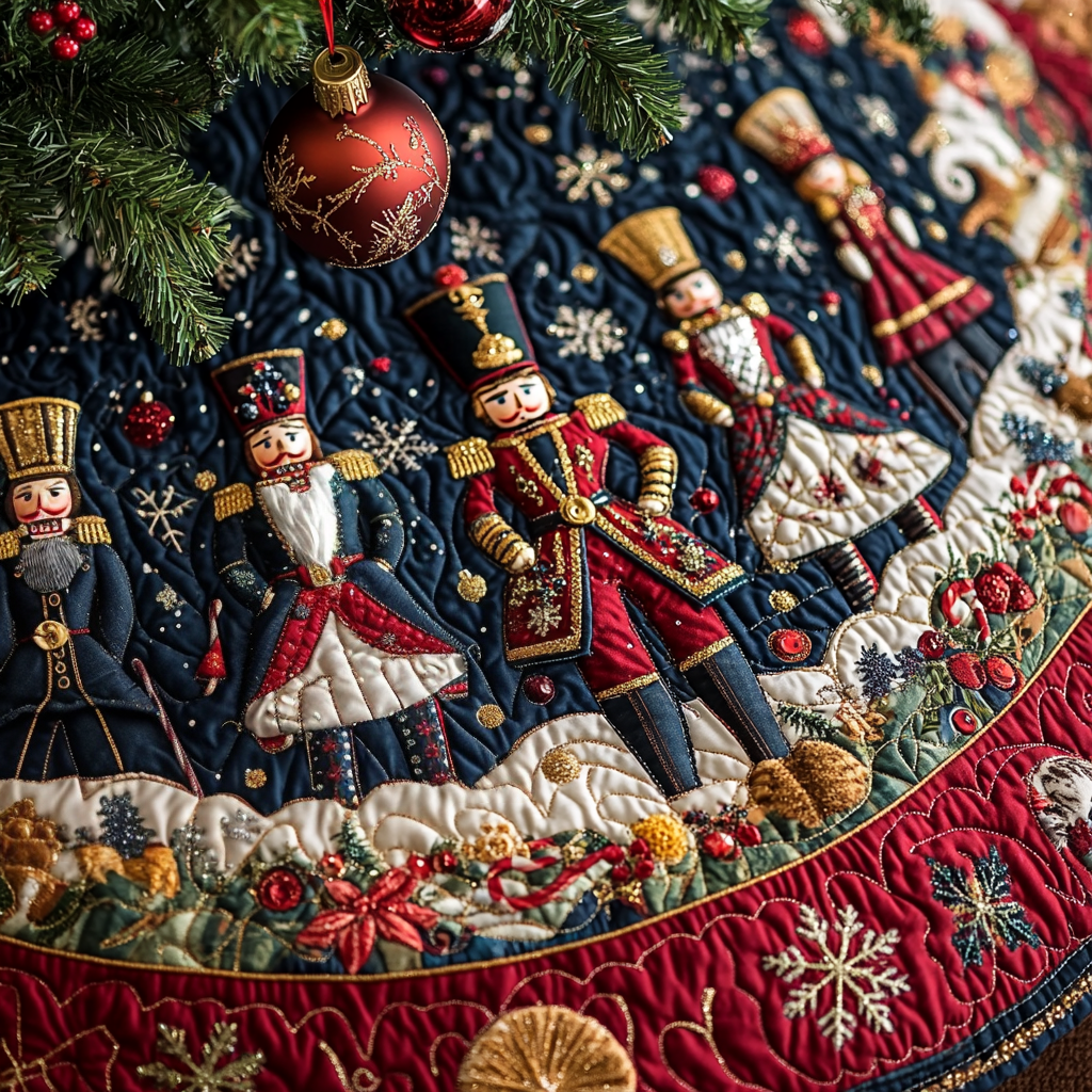 Snowflake Soldier Quilted Christmas Tree Skirt NCU0DV2305