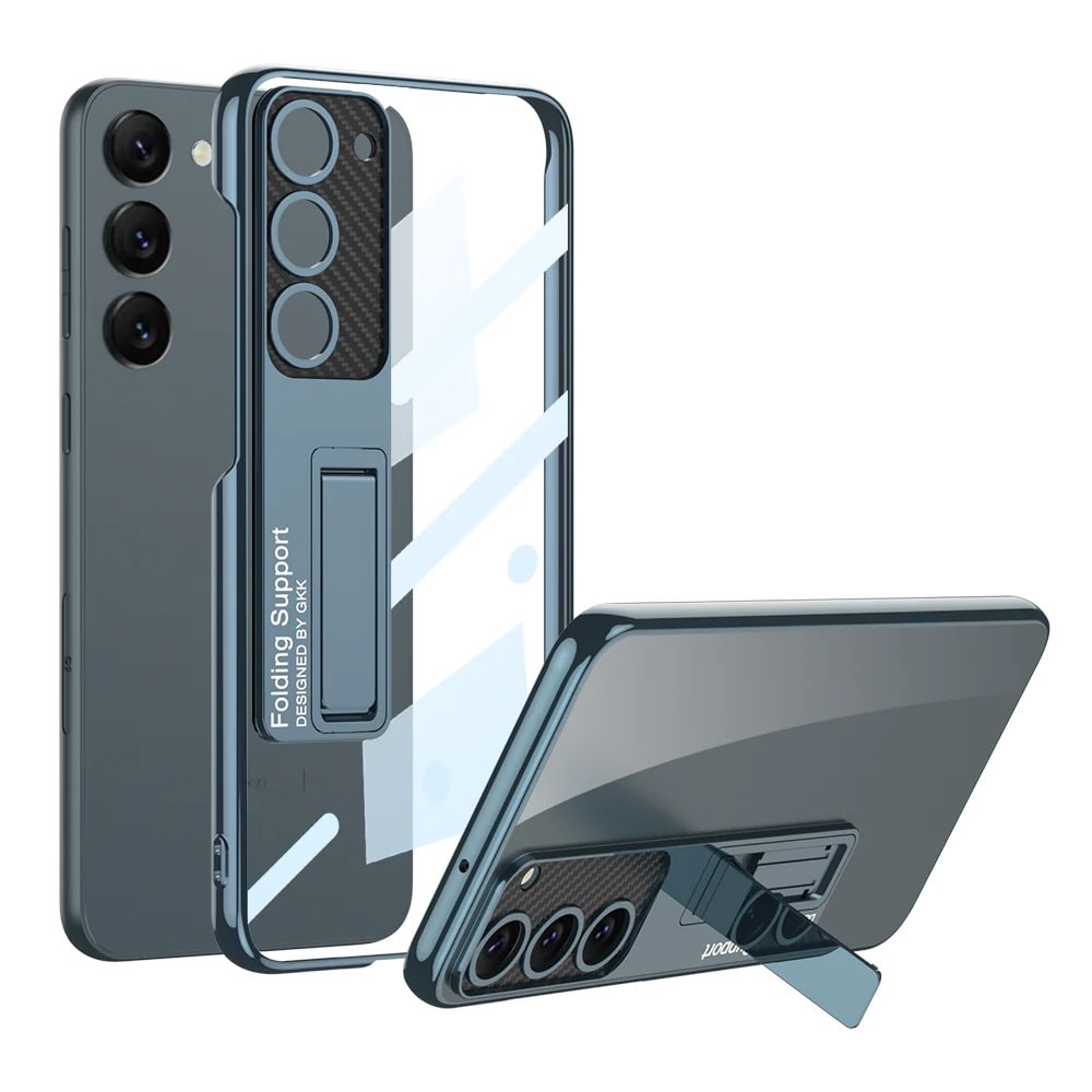 Applicable To Samsung S23/S22 Series Transparent Electroplating Bracket Mobile Phone Case