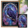 Crow Stained Glass-11CT Stamped Cross Stitch 40*60cm(Big Size)