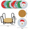 Diamond Painting Coaster DIY Christmas Cup Cushion Table Placemat(8 Piece Set 1 Rack)