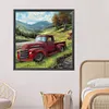Field Red Car - Paint by Numbers Acrylic Painting 40*40cm