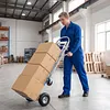 [US Local Warehouse] Convertible Hand Truck Alloy Fold Handcart Swivel Caster Tow Cart Cargo Trolley Convertible Hand Truck Dolly Cart With Wheels for Delivery Driver/Mover