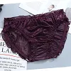 Glossy Solid Color Thin Lace Ruffle Briefs