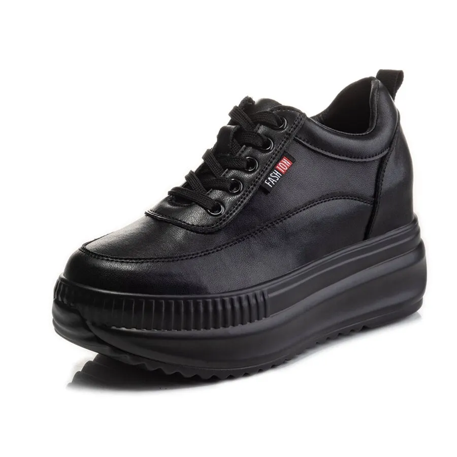 Fujin Dad Shoes Chunky Sneakers Wedge Heel Platform White Air Mesh Hollow Shoes Casual Shoes Sneakers Vulcanized Shoes Winter