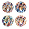 [Upgrade]4Pcs Acrylic Special Shape Lion DIY Waterproof Diamond Painting Coaster