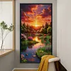 (Big Size)Landscape At Sunset - 11CT Stamped Cross Stitch - 40*70cm - Natural