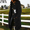 ZARA - WYSOKIEJ JAKOŚCI PŁASZCZ WEŁNIANY Z DZIANINY