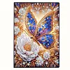 Flower Butterfly 5D DIY Diamond Art Painting Notebook Kit 50 Pages A5 Rhinestone Art Painting Notebook Kit for Adults Beginners Holiday Birthday Gift