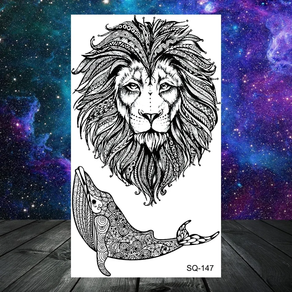 3D Universe Planet Temporary Tattoos For Women Adult Kids Girl Lotus Moon Outer Space Fake Tattoo Neck Arm Hands Small Tatoos