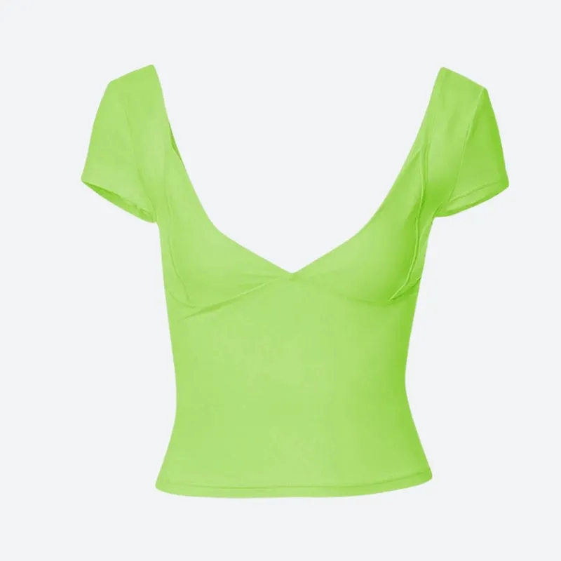 Brownm Neck Bodycon Top