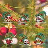 (US Local)6pcs Xmas Gnome  DIY Diamond Painting Art Pendant Wall Door Decoration