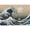 (Big Size)[Brand]The Great Wave off Kanagawa - 14CT Stamped Cross Stitch - 60*44cm - Natural