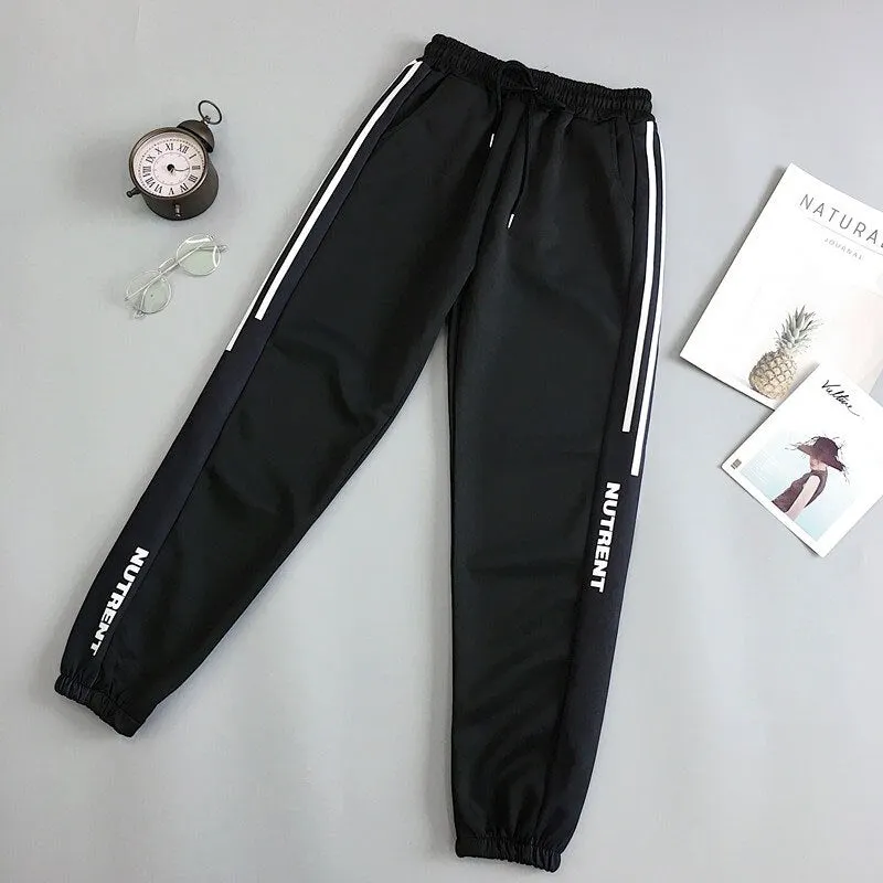 Spring Sport Cargo Pants Plus Size 2XL Letter Embroidery Pants Women High Waist Streetwear Cool Girl Harajuku Hip Hop Pants