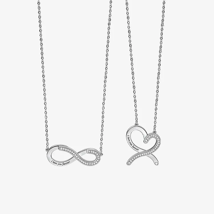 For Wife -  I Love You Forever & Always Infinity Heart Necklace