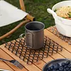 Outdoor Spring Insulated Mat Coaster Trivet Mat Hot Pad for Camping (Black)