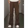 American Retro Gray Paratrooper Pants Men's Spring And Autumn Niche Pleated Slim Pants Straight Loose Paris Buckle Casual Pants