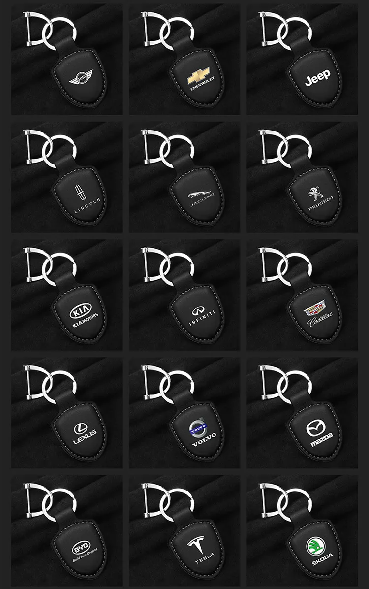 High-end genuine leather car key pendant with car LOGO