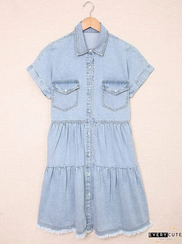 Drop Shoulder Denim Dress