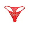 Men's Low Rise Adjustable Waist Sexy Lace Fashion Thong Seamless Breathable T-Pants