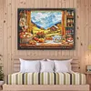 Autumn Window View-14CT Stamped Cross Stitch Egyptian Cotton 95*75cm/37.4*29.53in(Big Size)