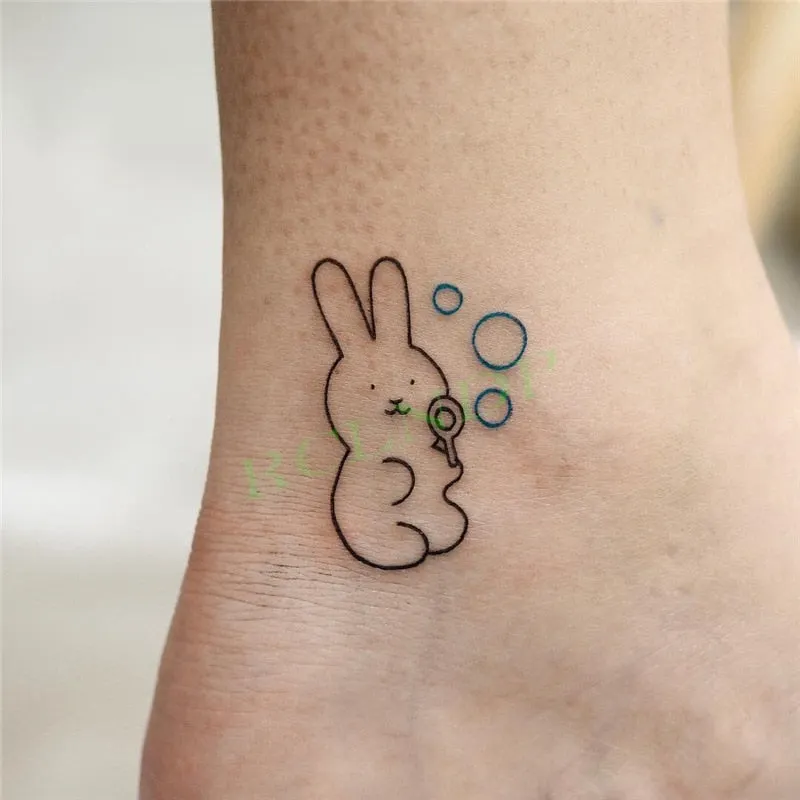 Waterproof Temporary Tattoo Sticker Cute Colorful Cartoon Bear Flash Tatoo Fake Tatto Body Art for Woman Men