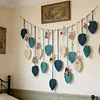 (Finished Product)Macrame Wall Hanging Macrame Leaves Tapestry Wall Hanging Decoration Boho Leaf Feather Tassel Garland Tapestry for Bedroom Living Room Nursery Decor